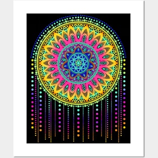 Boho Mandala T-Shirt Rainbow Colors Posters and Art